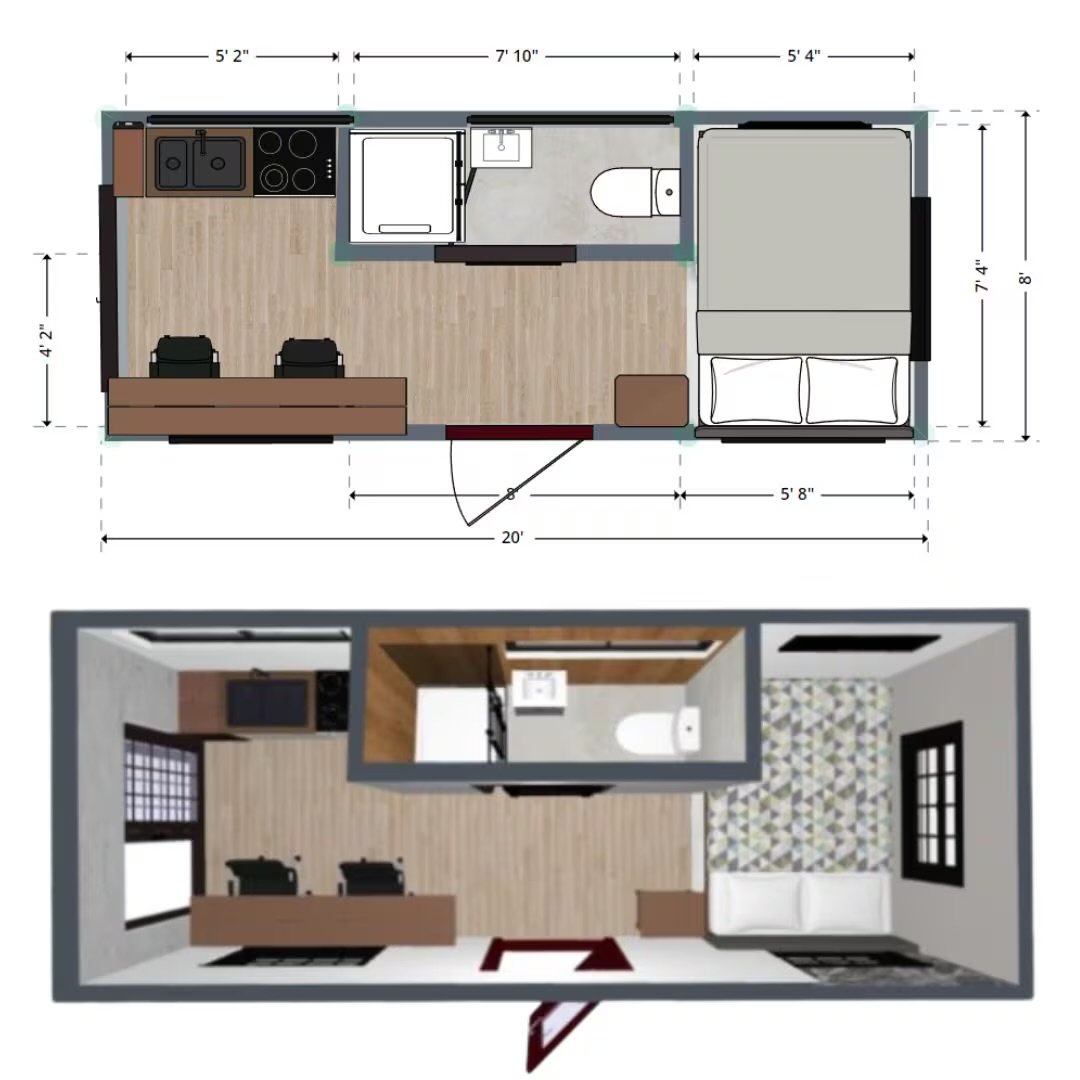 20 ft Shipping Container Home Floor Plans